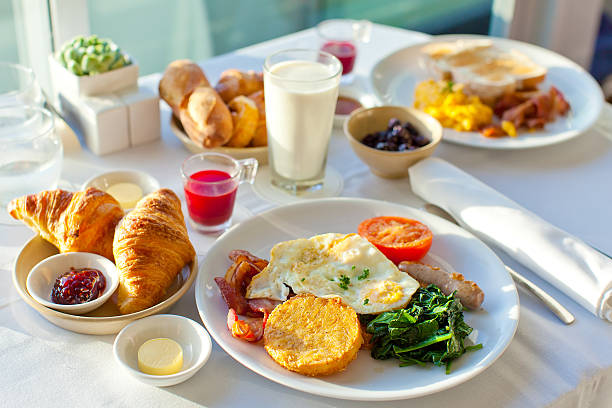 delicious breakfast for two at the luxury hotel